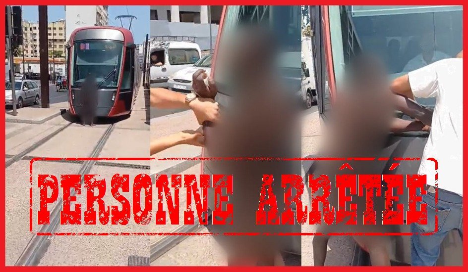 الدار البيضاء.. توقيف شخص عاري الجسد عرقل السير على سكة الطرامواي